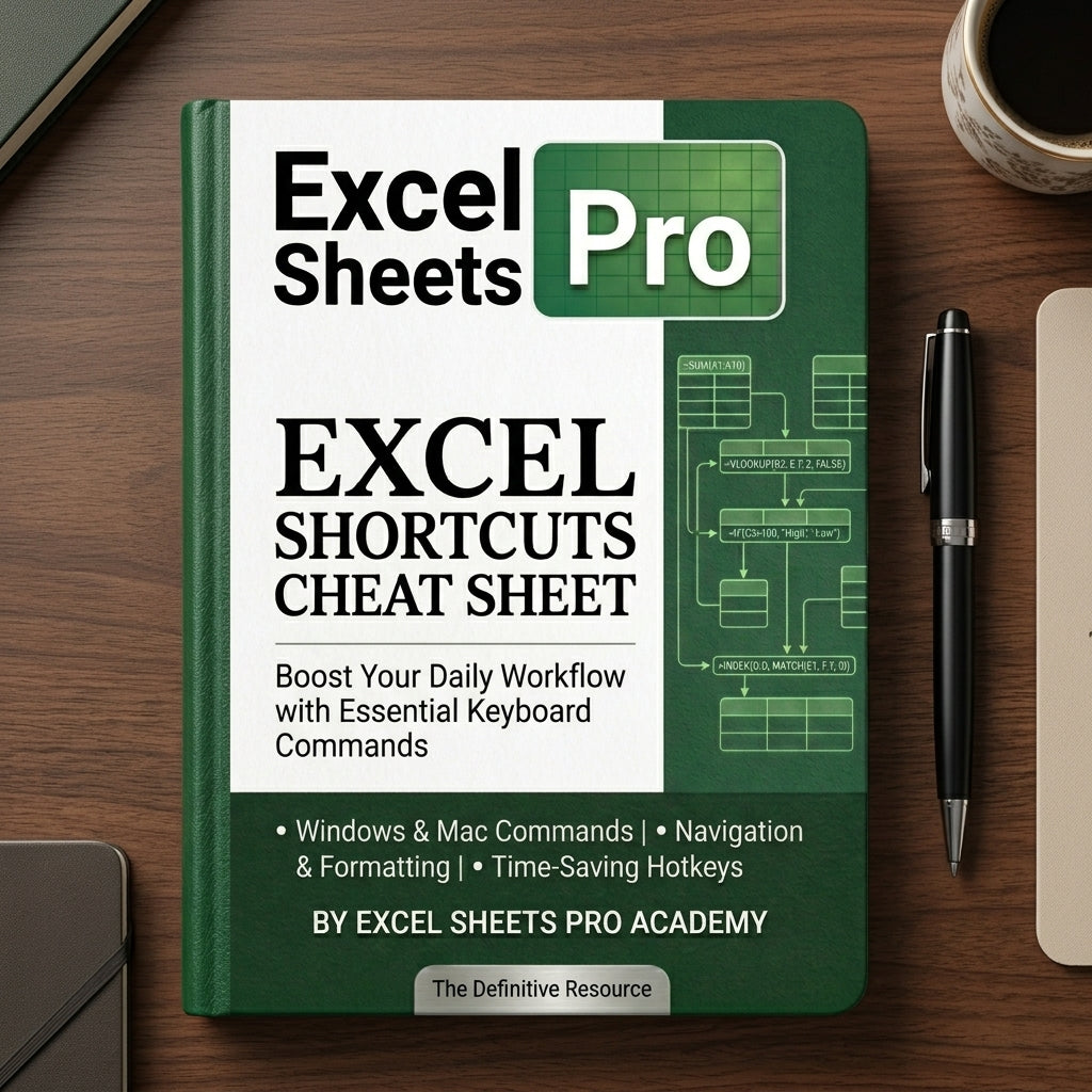 Excel Shortcuts Cheat Sheet — Windows + Mac, 25 pages