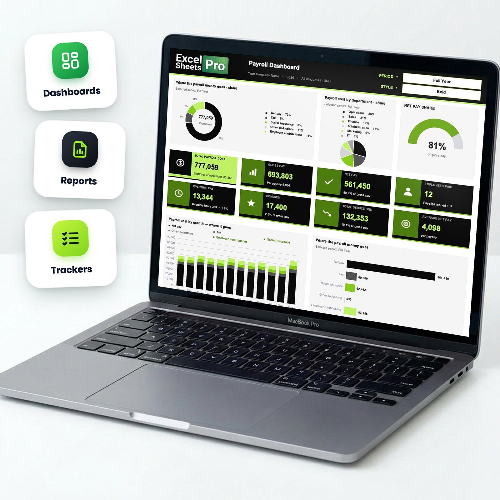 Excel dashboard preview