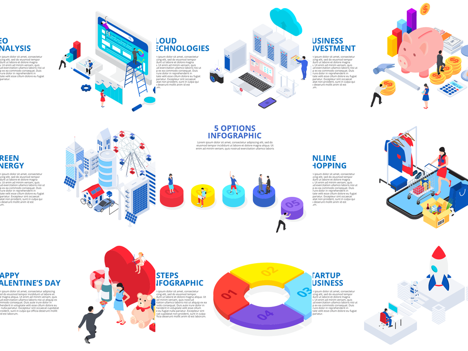 أمثلة شرائح PowerPoint - متساوي القياس